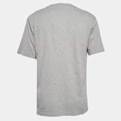 Pre Owned Kenzo Grey Logo Print Cotton Oversize T-Shirt M