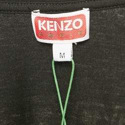 مملوكة مسبقًا Kenzo Black Graphic Print Cotton Boxy T-Shirt M