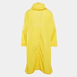 Kenzo Yellow Embroidered Nylon Hooded Rain Coat S