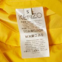 Kenzo Yellow Embroidered Nylon Hooded Rain Coat S
