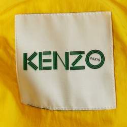 Kenzo Yellow Embroidered Nylon Hooded Rain Coat S