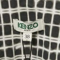Kenzo Black/White Printed Cotton Button Front Shirt S