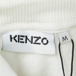 Kenzo White Polar Bear Print Cotton Knit Seasonal Hoodie M