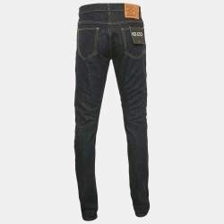 Kenzo Navy Blue Denim Roll-Up Slim Jeans S Waist 31"