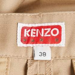 Pre Owned Kenzo Beige Gabardine Chino Trousers S