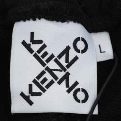Kenzo Black Jersey Logo Print Short L