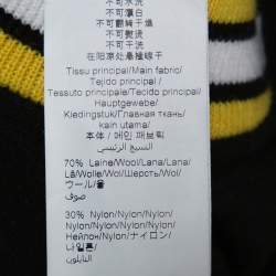 Pre Owned Kenzo Black Wool Blend Logo-Patch Leather Varsity Jacket M