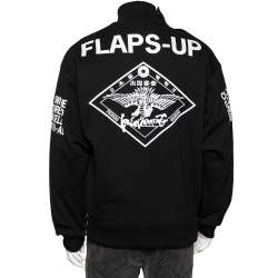 Pre Owned سويت شيرت كينزو x كانساس ياماموتو تريكو قطن أسود مطبوع شيتا مقاس كبير (لارج)