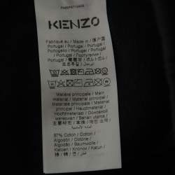 Pre Owned Kenzo Black Logo Print Cotton Track Pants S