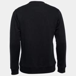 Pre Owned Kenzo Black Tiger Logo Embroidered Cotton Sweatshirt S