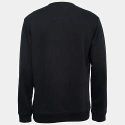 Pre Owned Kenzo Black Tiger Logo Embroidered Cotton Sweatshirt L