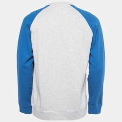 Pre Owned Kenzo Grey & Blue Cotton Tiger Embroidered Sweatshirt M