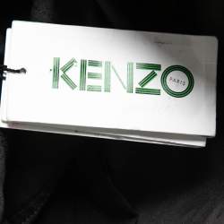 Pre Owned Kenzo Black Contrast Strokes Printed Denim Jeans XL Waist 35"