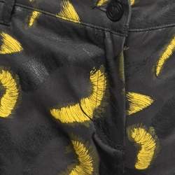 Pre Owned Kenzo Black Contrast Strokes Printed Denim Jeans XL Waist 35"