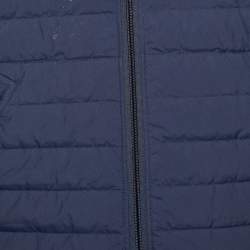 Pre Owned Kenzo Blue Printed Quilted Reversible Jacket M