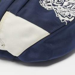 Pre Owned Kenzo Navy Blue/White Nylon Embroidered Tiger Belt Bag