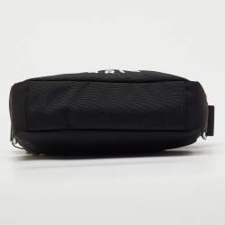 Pre Owned Kenzo Black Fabric Tiger Varsity Embroidered Crossbody Bag