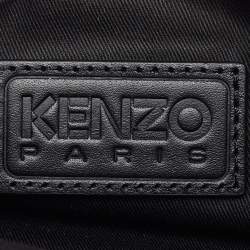 Pre Owned Kenzo Black Fabric Tiger Varsity Embroidered Crossbody Bag