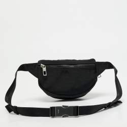 Pre Owned Kenzo Kampus Tiger Embroidered Black Nylon Belt Bag