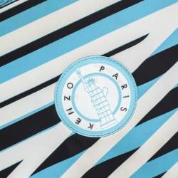 Kenzo Multicolor Striped Fabric and Leather A4 Zip Pouch