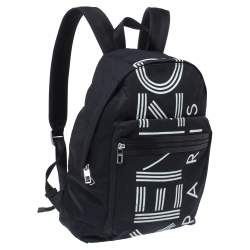 Pre Owned Kenzo Black Nylon Logo Backpack