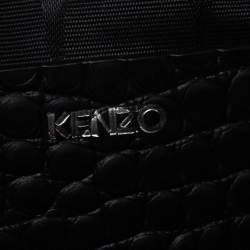 Pre Owned Kenzo Black Croc Embossed Leather Hiker Crossbody Bag