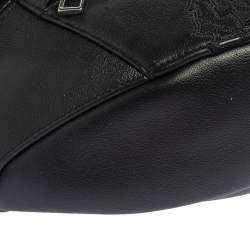 Pre Owned Kenzo Black Leather Tiger Embroidered Belt Bag