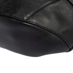 Pre Owned Kenzo Black Leather Tiger Embroidered Belt Bag