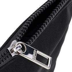 Pre Owned Kenzo Black Nylon Logo Embroidered Pouch