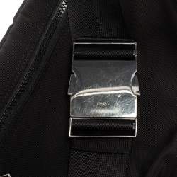 Pre Owned Kenzo Black Black Nylon Kampus Embroidered Belt Bag