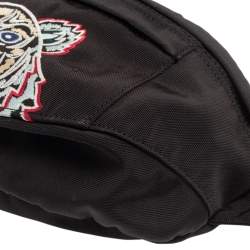 Pre Owned Kenzo Black Black Nylon Kampus Embroidered Belt Bag