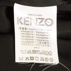 Kenzo Black Embroidered Crepe Sweatshirt XL