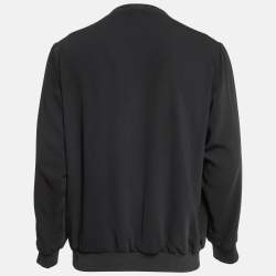 Kenzo Black Embroidered Crepe Sweatshirt XL