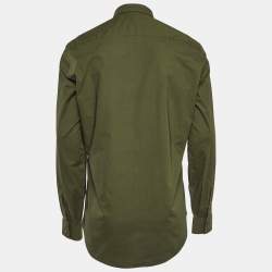 Kenzo Green Cotton Button Front Shirt XL