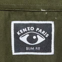 Kenzo Green Cotton Button Front Shirt XL
