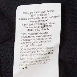 Pre Owned Kenzo Navy Blue Logo Intarsia Rib Knit Sweater M