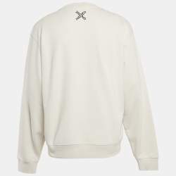 Kenzo Cream Logo Print Cotton Sweatshirt XXL