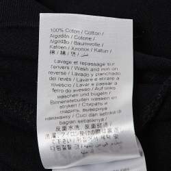 Pre Owned Kenzo Black Logo Print Cotton Knit Crew Neck T-Shirt M