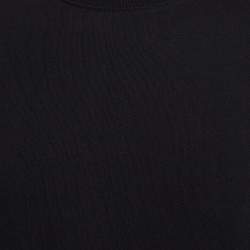 Pre Owned Kenzo Black Logo Print Cotton Knit Crew Neck T-Shirt M