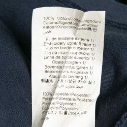 Pre Owned Kenzo Navy Blue Tiger Print Cotton Crew Neck T-Shirt L