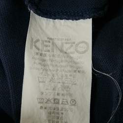 Pre Owned Kenzo Navy Blue Cotton Tiger Patchwork T-Shirt XL