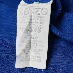 مملوكة مسبقًا Kenzo Blue Tiger Applique Cotton Pique Polo T-Shirt XL