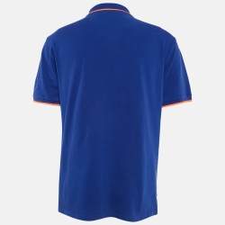مملوكة مسبقًا Kenzo Blue Tiger Applique Cotton Pique Polo T-Shirt XL