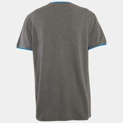 مملوكة مسبقًا Kenzo Grey Tiger Applique Pocket Pique Cotton T-Shirt XL