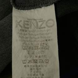 مملوكة مسبقًا Kenzo Grey Tiger Applique Pocket Pique Cotton T-Shirt XL