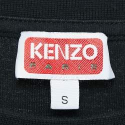 Pre Owned Kenzo Black Boke Boy Travels Print Cotton T-Shirt S