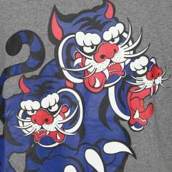 Kenzo x Kansai Yamamoto Grey Three Tiger Print Cotton T-Shirt M