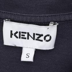 Pre Owned Kenzo Navy Blue Cotton Tiger Print T-Shirt S