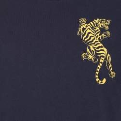 Pre Owned Kenzo Navy Blue Cotton Tiger Print T-Shirt S