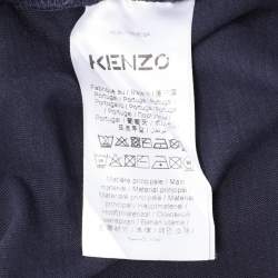 Pre Owned Kenzo Navy Blue Cotton Tiger Print T-Shirt S